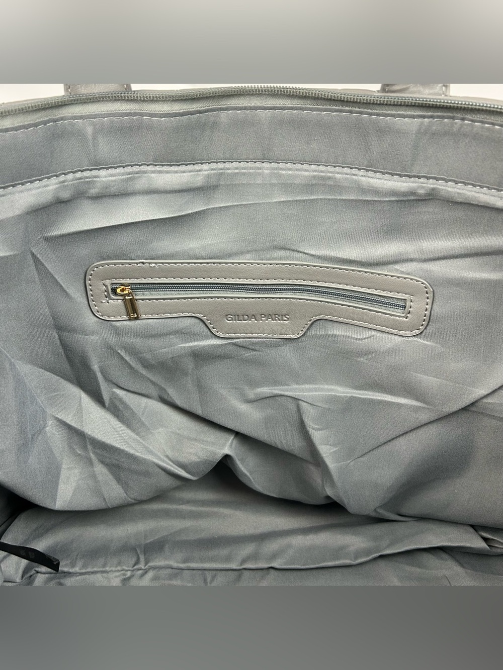*NEW* Gilda Paris Large Quilted Tote Satchel Grey - Picture 11 of 15